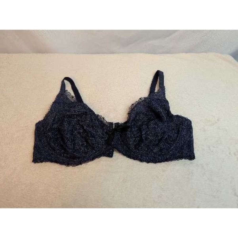 Victoria's Secret 38D Navy Lace Unlined Full Coverage Bra Braiere